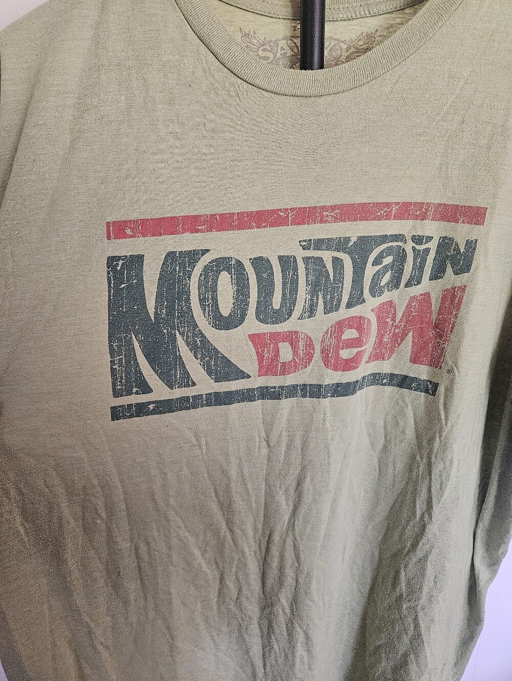 Mountain Dew Logo Crewneck T-Shirt - Light Green Size XL - Picture 2 of 6
